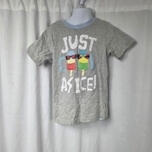 Nannette Kids Shirt Kids Size 6 Gray Just Cool As Ice Popsicle Graphic Tee Top